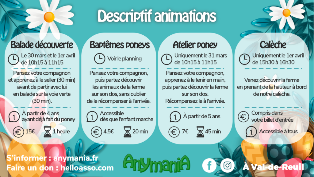 Post Pâques - Descriptif animations